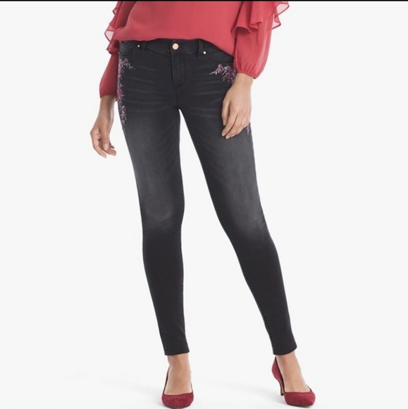 WHBM Floral Embroidered Jeans - Picture 9 of 9